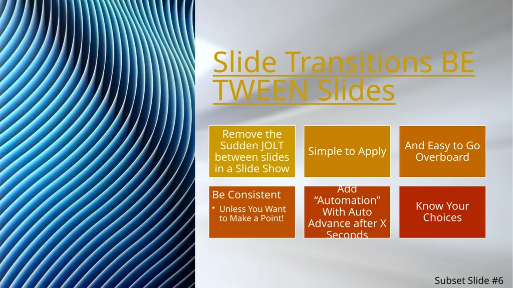 PowerPoint Motion Tools Which Tool to Use? The - slide 14 of 41