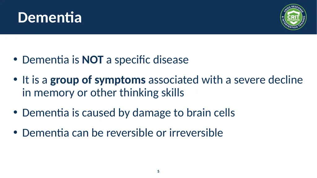 Neurocognitive Disorders Module Overview What are - slide 5 of 20