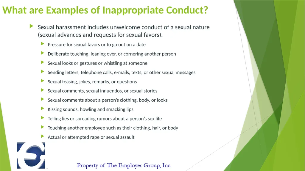 For Illinois Supervisors Sexual Harassment - slide 9 of 16