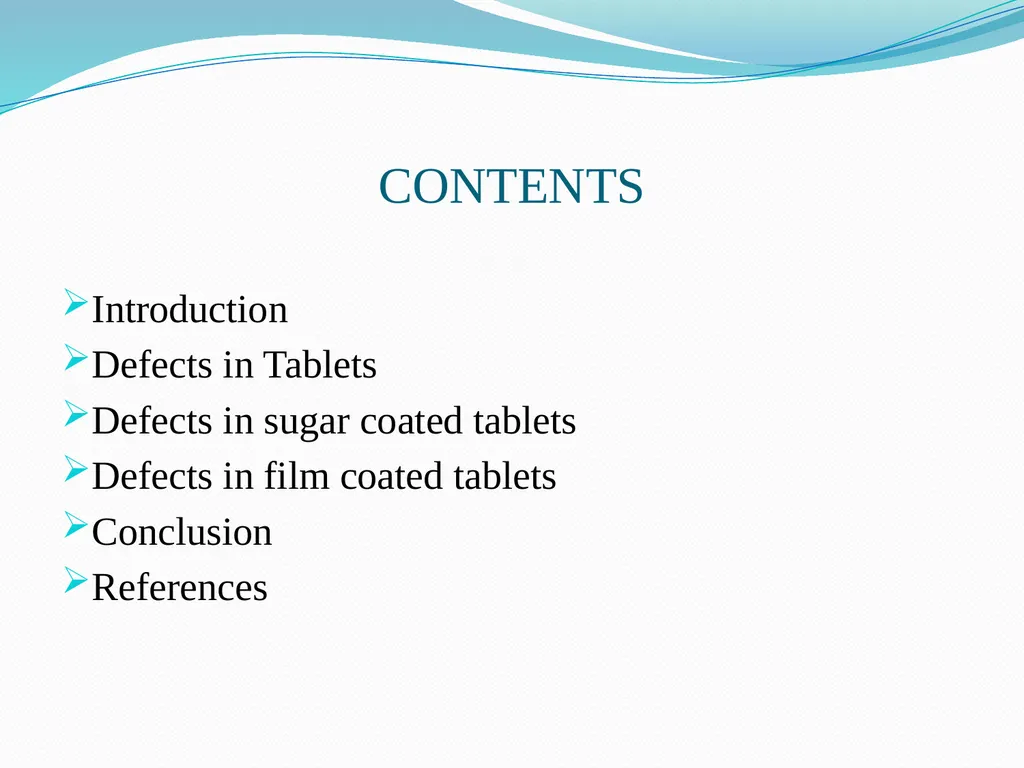 Seminar on DEFECTS IN TABLETS BY ARJUN NARALA - slide 2 of 36