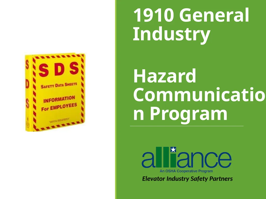 1910 General Industry Hazard Communication Program - slide 1 of 55