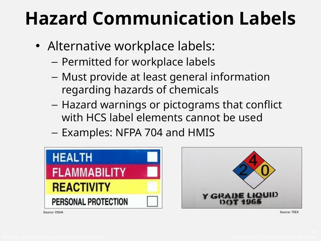 1910 General Industry Hazard Communication Program - slide 30 of 55