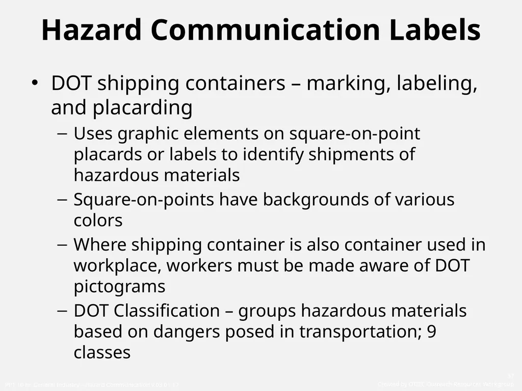 1910 General Industry Hazard Communication Program - slide 37 of 55