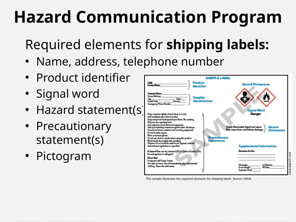 1910 General Industry Hazard Communication Program - slide 18 of 55