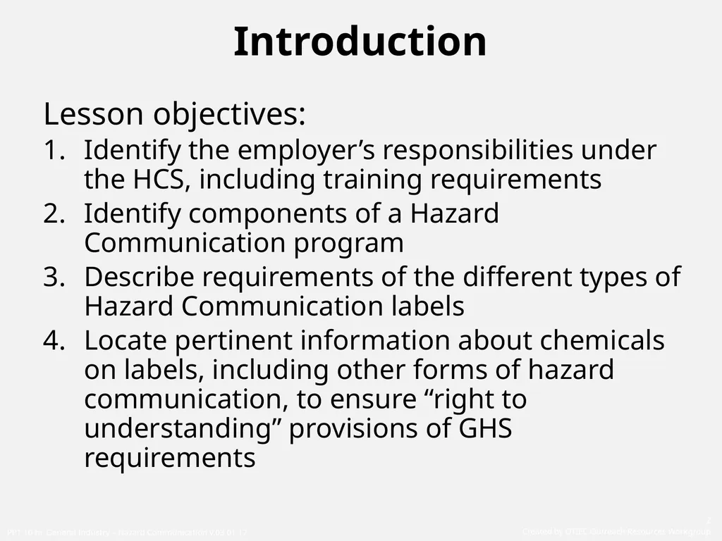 1910 General Industry Hazard Communication Program - slide 2 of 55