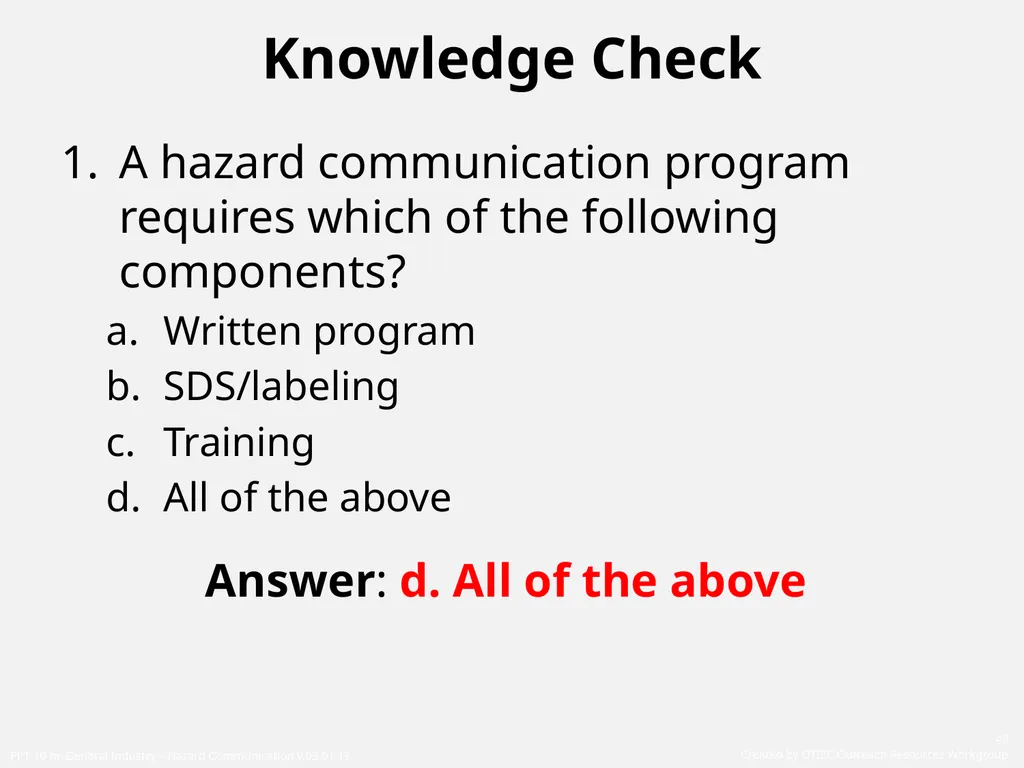 1910 General Industry Hazard Communication Program - slide 49 of 55