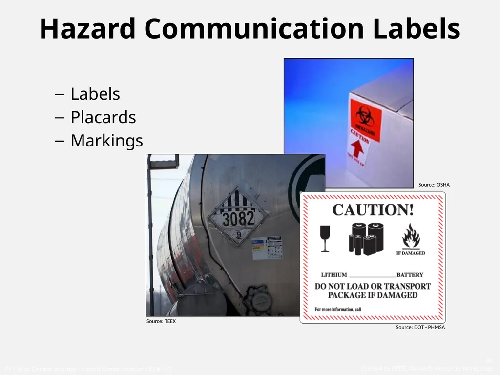 1910 General Industry Hazard Communication Program - slide 38 of 55