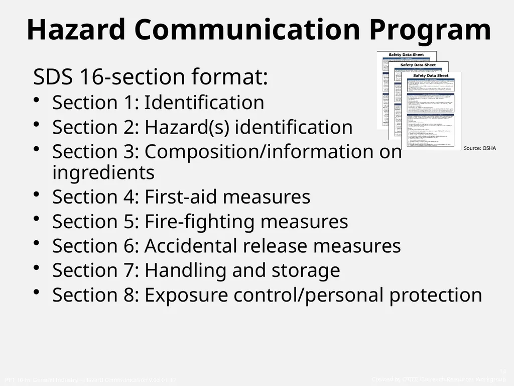 1910 General Industry Hazard Communication Program - slide 14 of 55