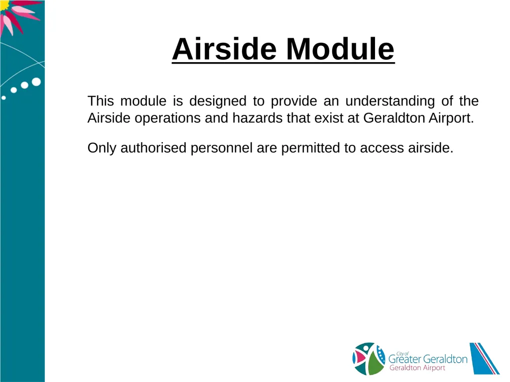 Geraldton Airport Airside Landside Induction - slide 23 of 40