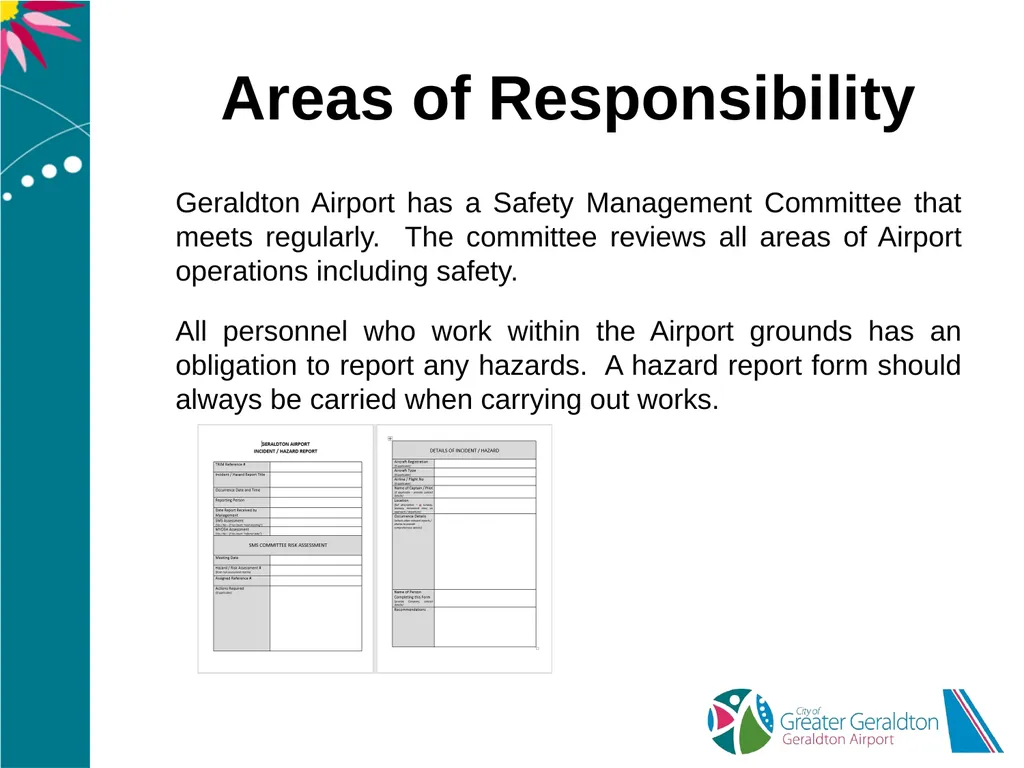 Geraldton Airport Airside Landside Induction - slide 6 of 40