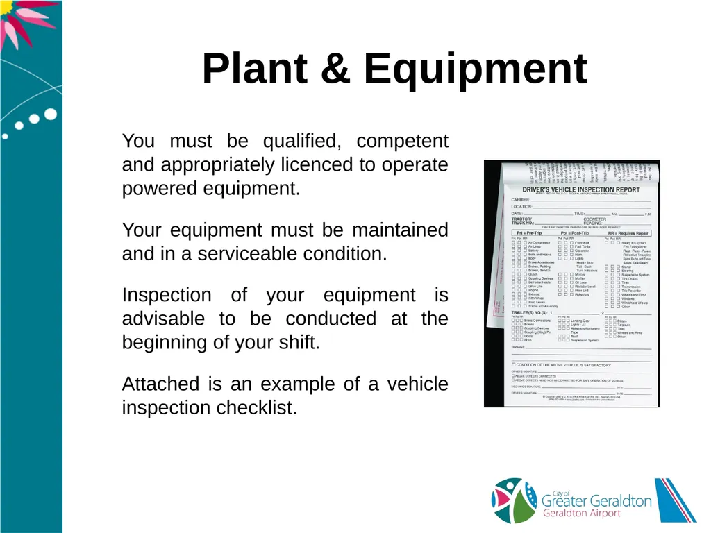 Geraldton Airport Airside Landside Induction - slide 20 of 40