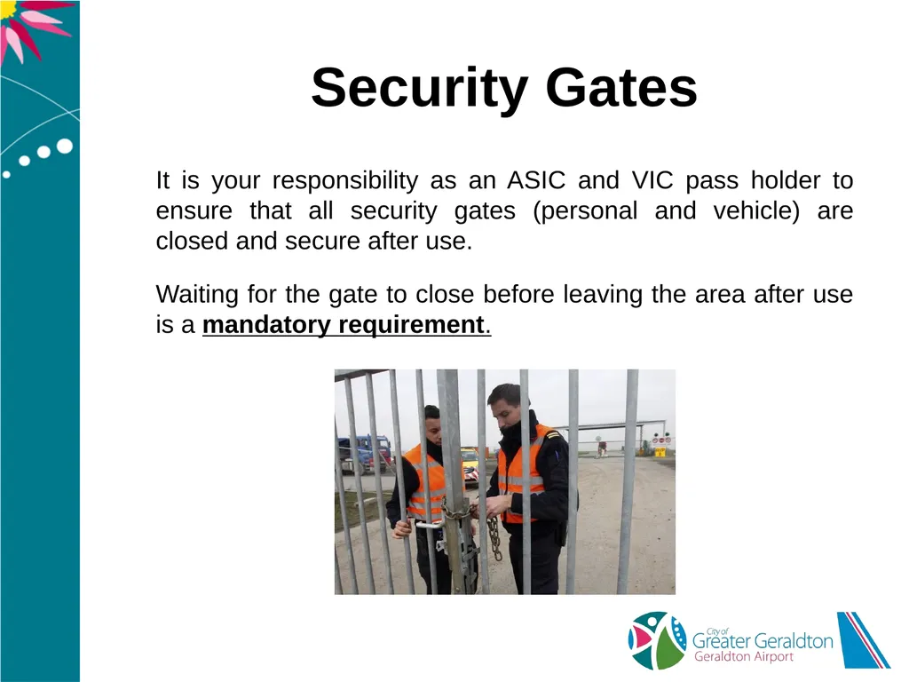 Geraldton Airport Airside Landside Induction - slide 26 of 40