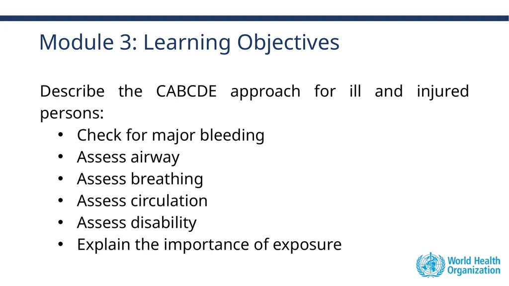 Module 3: CABCDE Approach Community First Aid - slide 2 of 51