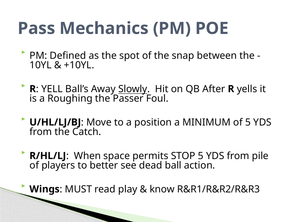 Approved Football Officiating Mechanics Goal Line, - slide 55 of 72