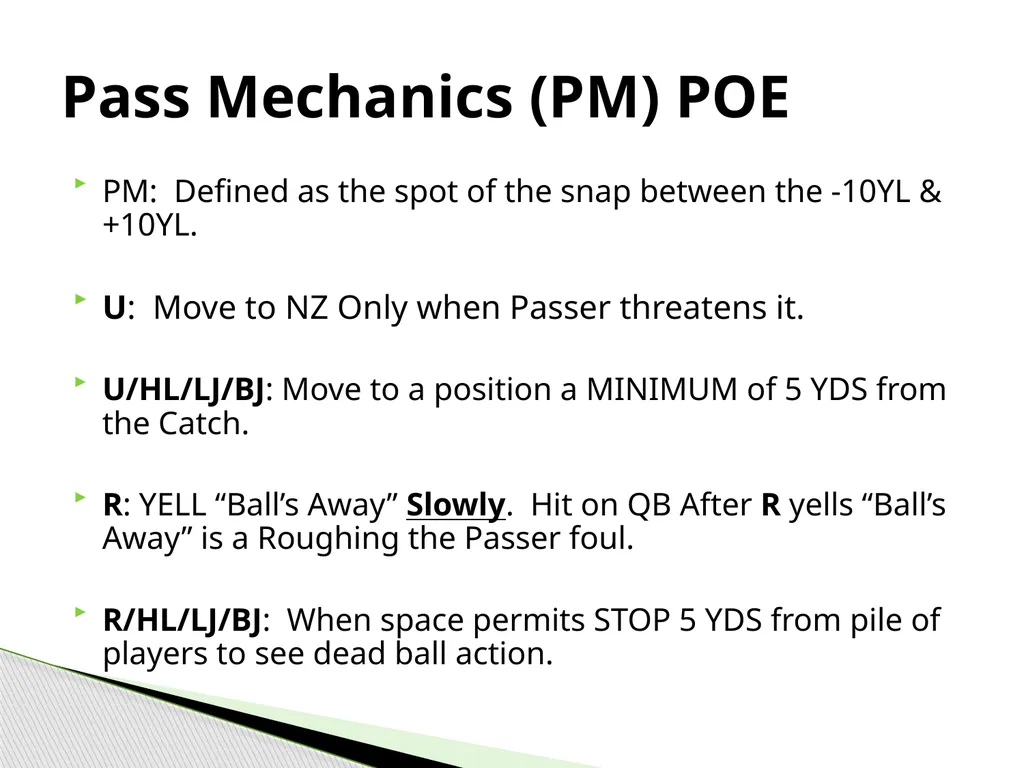 Approved Football Officiating Mechanics Goal Line, - slide 18 of 72