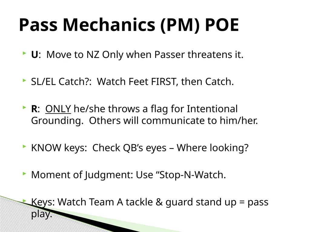 Approved Football Officiating Mechanics Goal Line, - slide 56 of 72