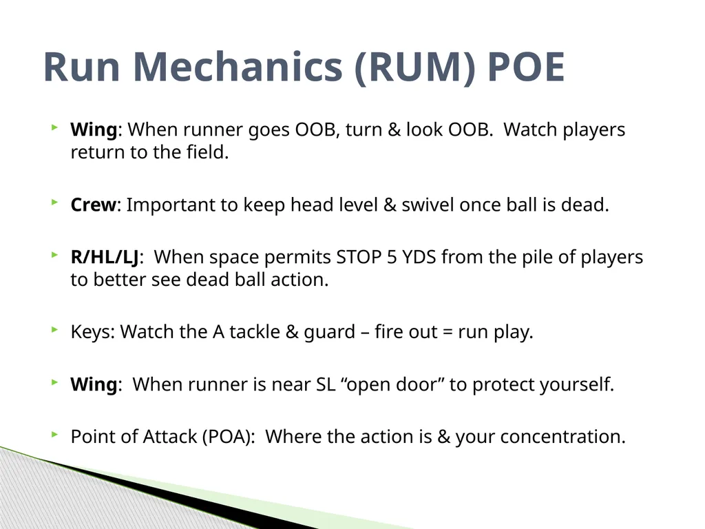 Approved Football Officiating Mechanics Goal Line, - slide 69 of 72