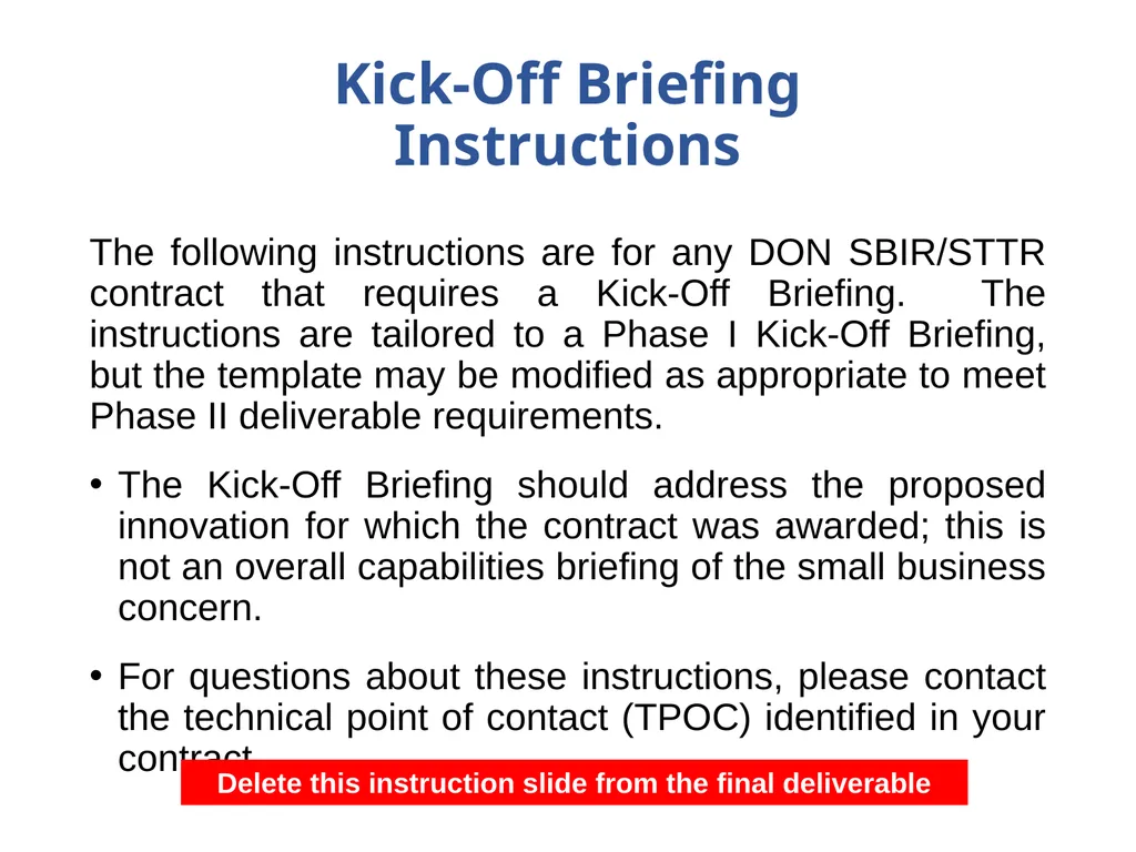 Department of the Navy SBIR/STTR Kick-Off Briefing - slide 2 of 12