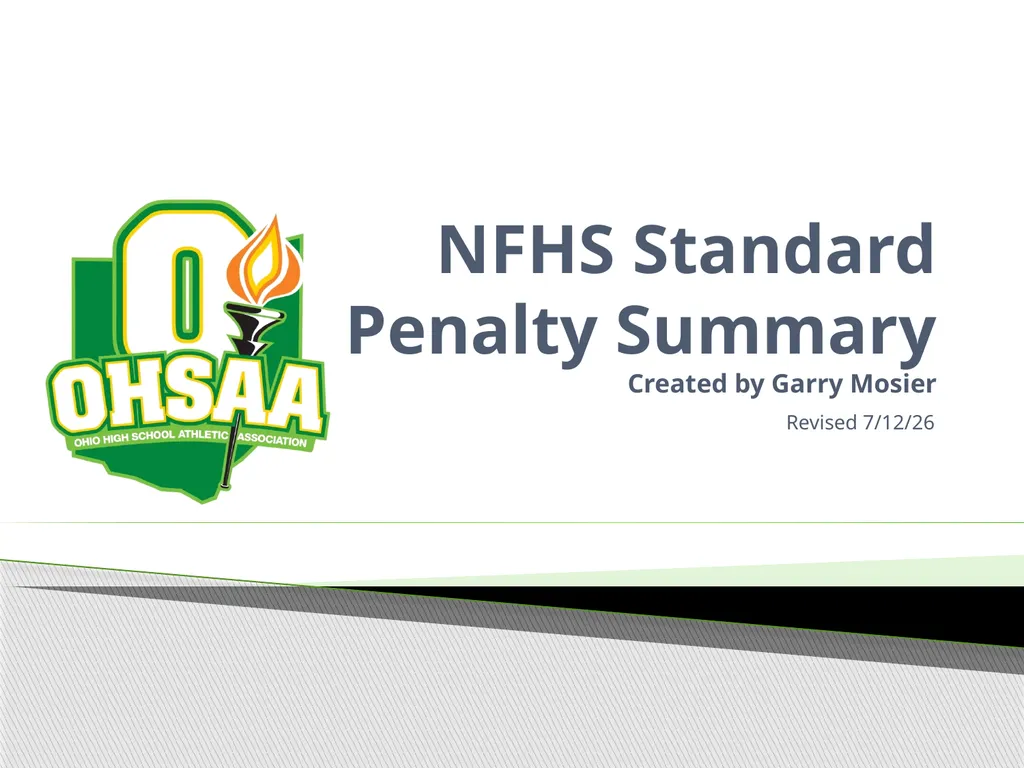 NFHS Standard Penalty Summary Created by Garry - slide 1 of 68