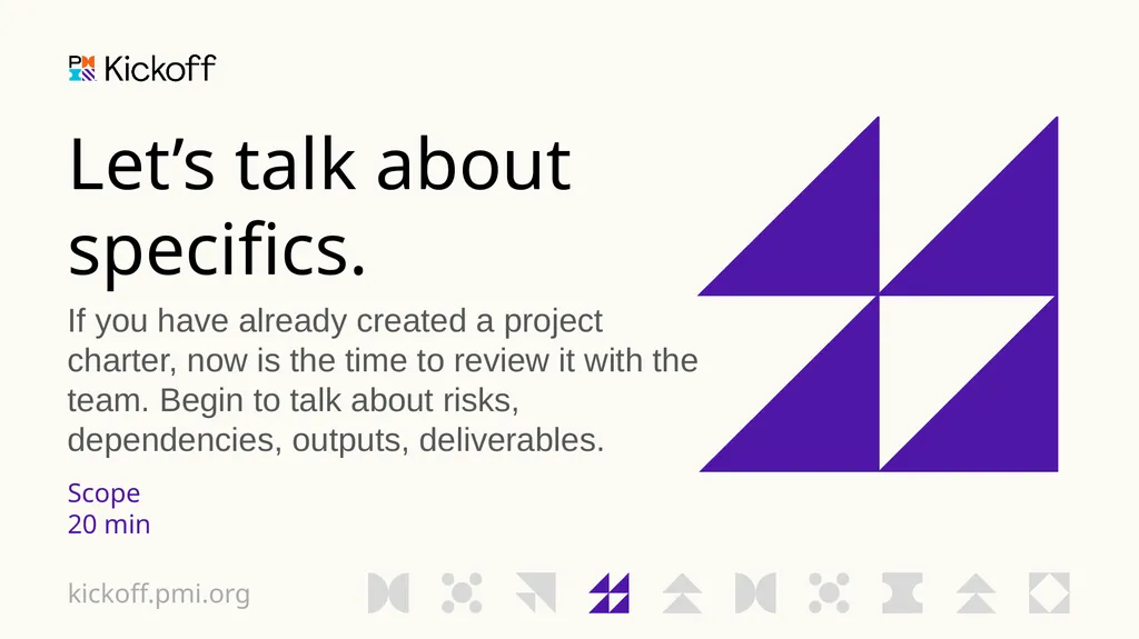 Project Kickoff <Date Here> kickoff.pmi.org - slide 6 of 12