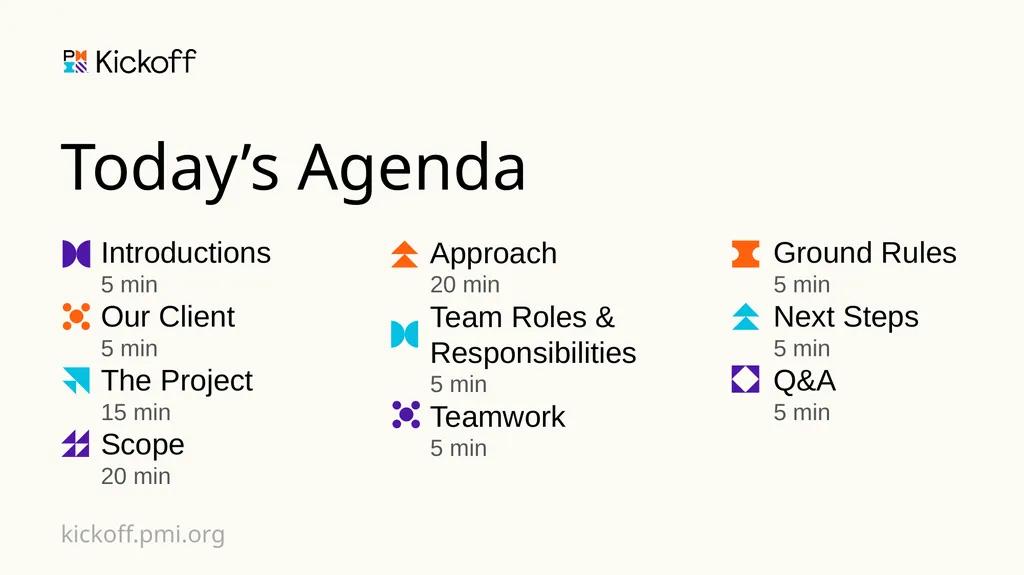 Project Kickoff <Date Here> kickoff.pmi.org - slide 2 of 12