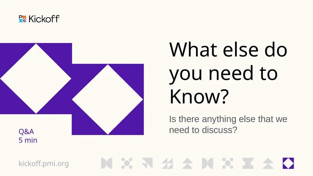 Project Kickoff <Date Here> kickoff.pmi.org - slide 12 of 12