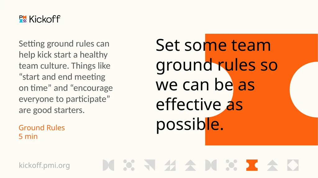 Project Kickoff <Date Here> kickoff.pmi.org - slide 10 of 12