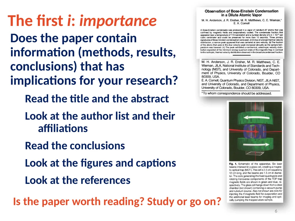 How to Read a Physics Paper—The Four i’s +1 Celia - slide 6 of 20