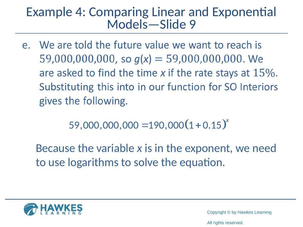 Section 5.7 Exponential and Logarithmic Functions - slide 39 of 55