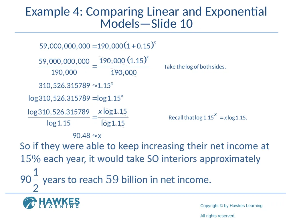 Section 5.7 Exponential and Logarithmic Functions - slide 40 of 55