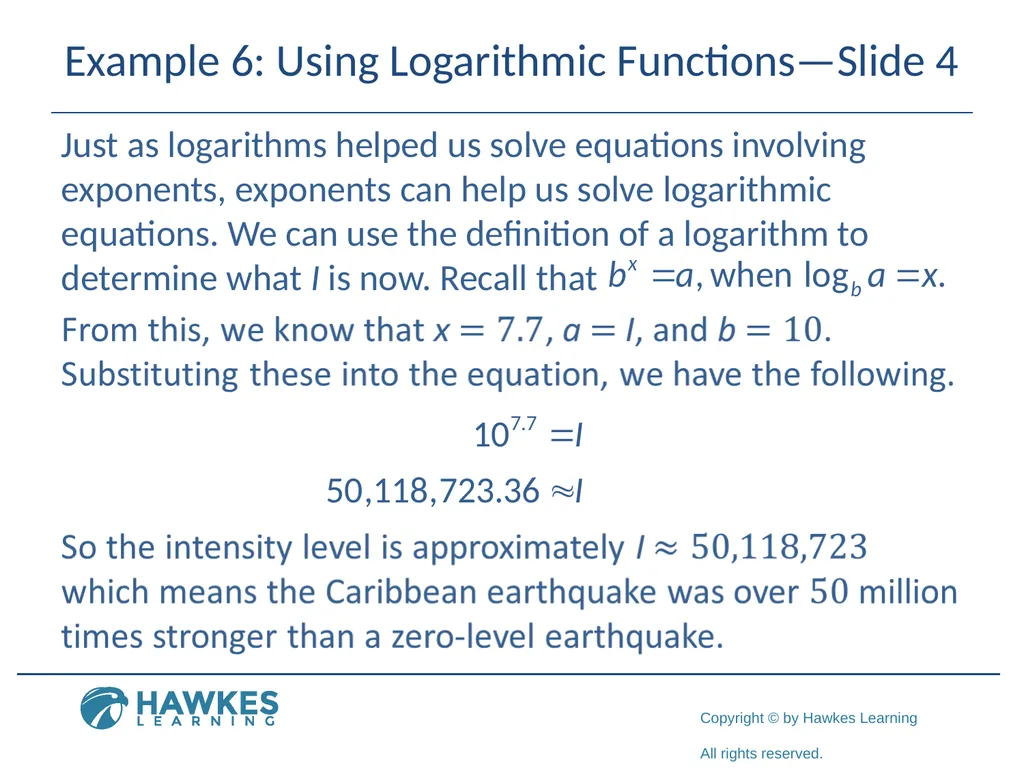 Section 5.7 Exponential and Logarithmic Functions - slide 52 of 55