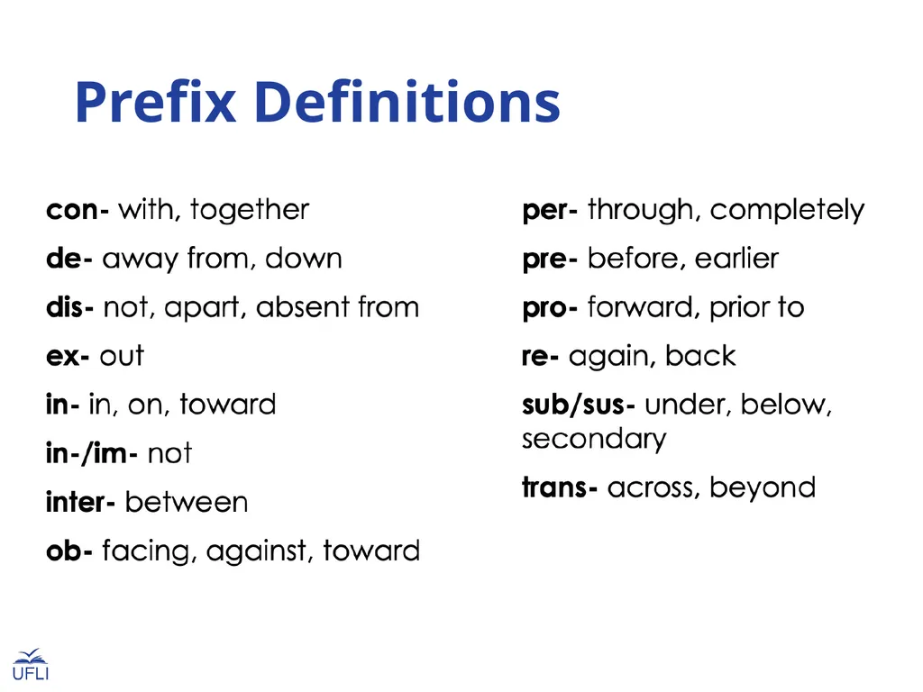 Morpheme Trees Activity: Review the meanings of - slide 2 of 22