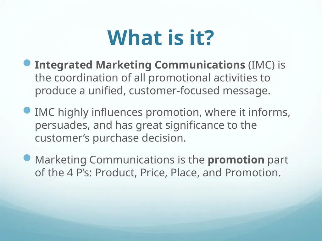 Integrated Marketing Communications Ryan Adden - slide 2 of 11