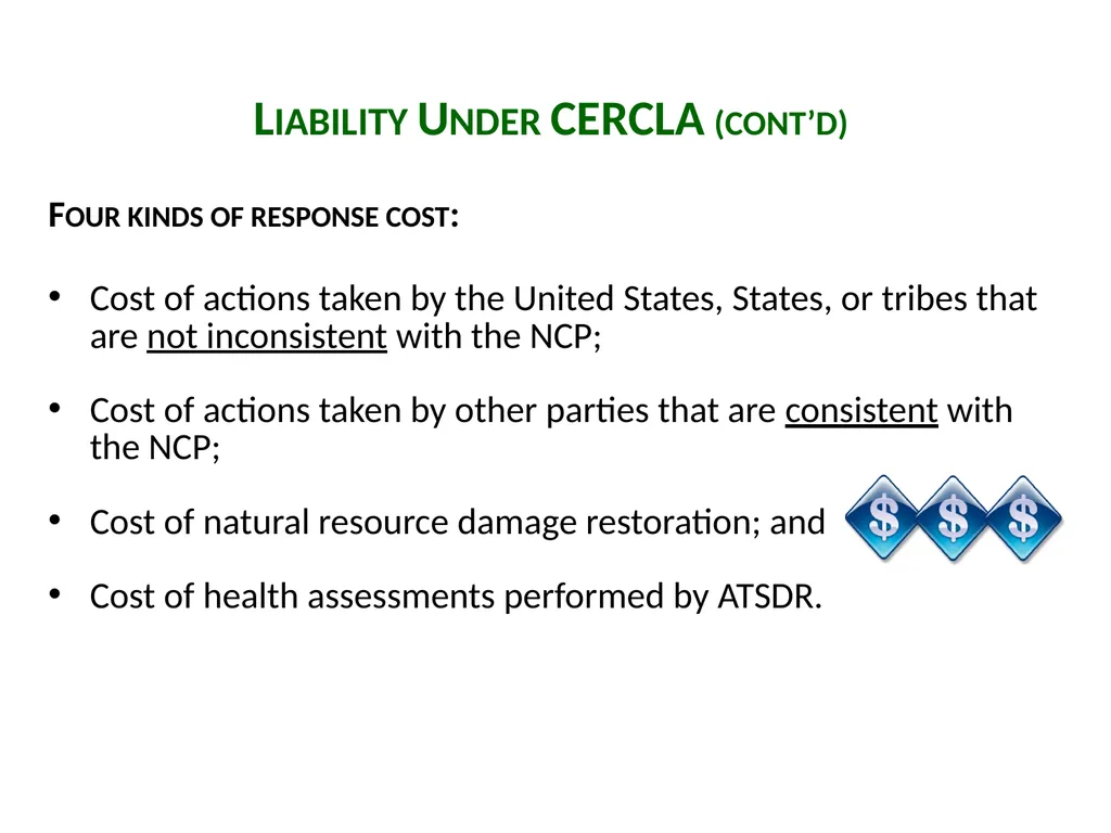Introduction to CERCLA Session 1 Carlyn Winter - slide 18 of 25