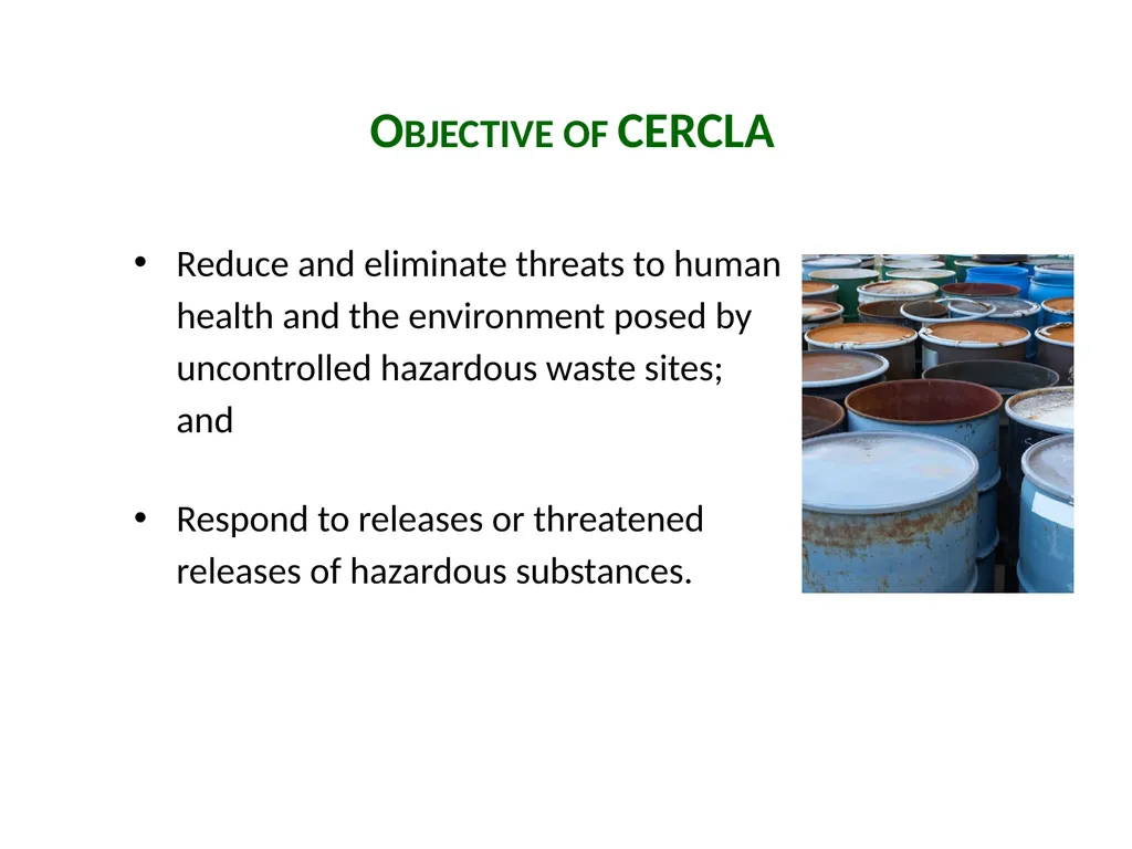 Introduction to CERCLA Session 1 Carlyn Winter - slide 2 of 25