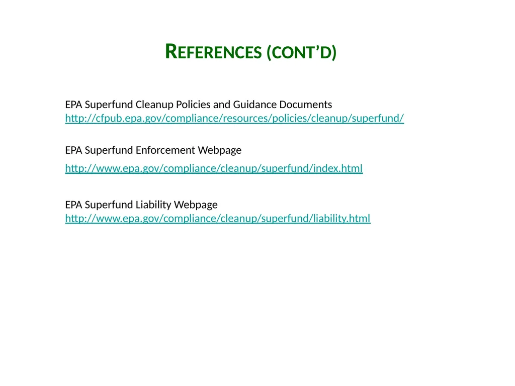 Introduction to CERCLA Session 1 Carlyn Winter - slide 25 of 25
