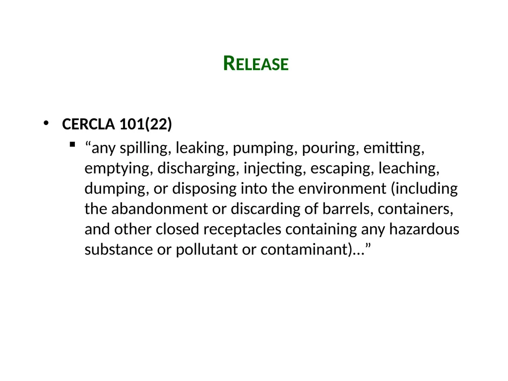 Introduction to CERCLA Session 1 Carlyn Winter - slide 13 of 25