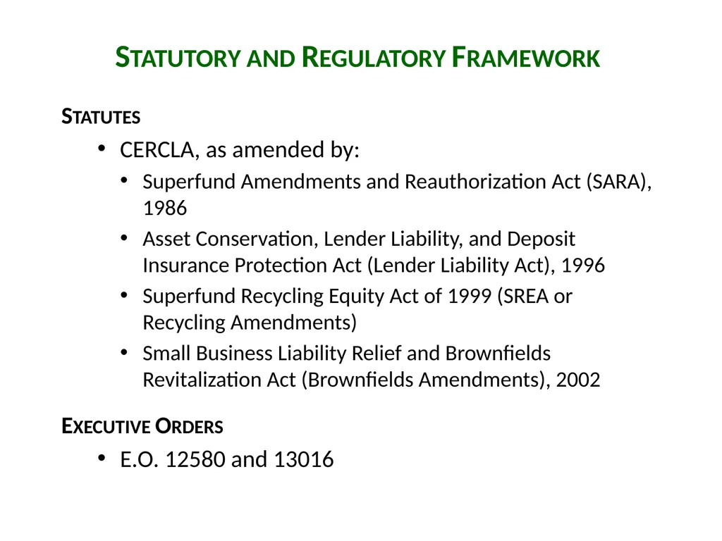 Introduction to CERCLA Session 1 Carlyn Winter - slide 4 of 25