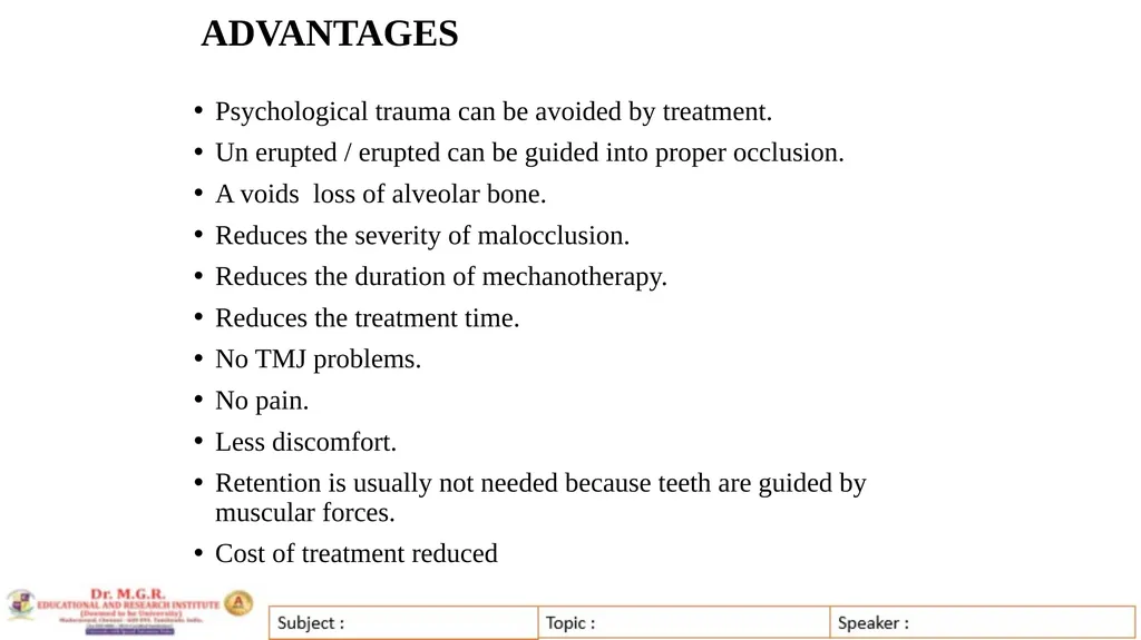 Topic : INTERCEPTIVE ORTHODONTICS-II Subject Code - slide 15 of 56