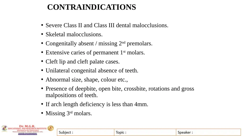 Topic : INTERCEPTIVE ORTHODONTICS-II Subject Code - slide 14 of 56