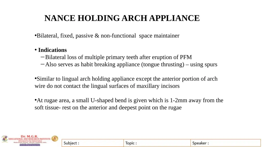 Topic : INTERCEPTIVE ORTHODONTICS-II Subject Code - slide 45 of 56