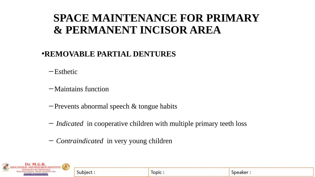 Topic : INTERCEPTIVE ORTHODONTICS-II Subject Code - slide 51 of 56
