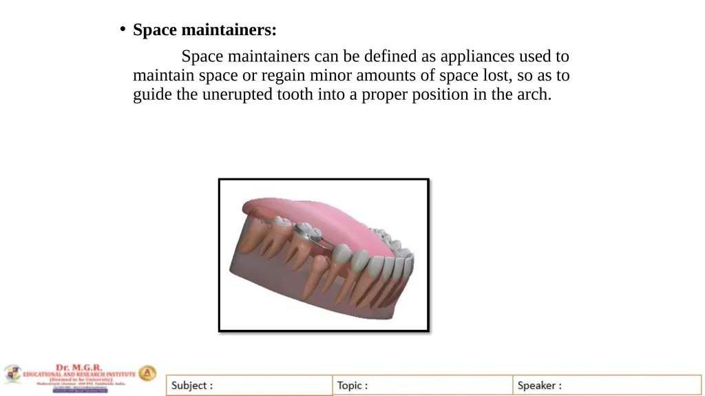 Topic : INTERCEPTIVE ORTHODONTICS-II Subject Code - slide 29 of 56