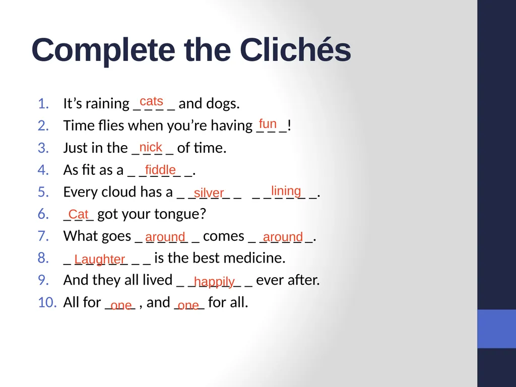 The Cliché Kid By Chloё, Freya and Lucy Complete - slide 2 of 12
