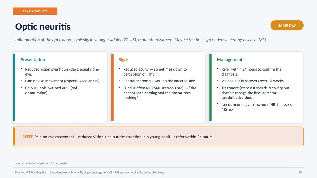 BRADFORD VTS TEACHING AIDS Eye Emergencies in - slide 20 of 36