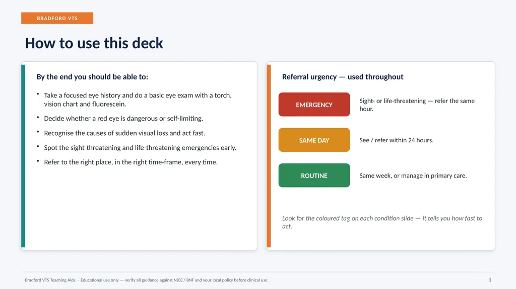 BRADFORD VTS TEACHING AIDS Eye Emergencies in - slide 3 of 36