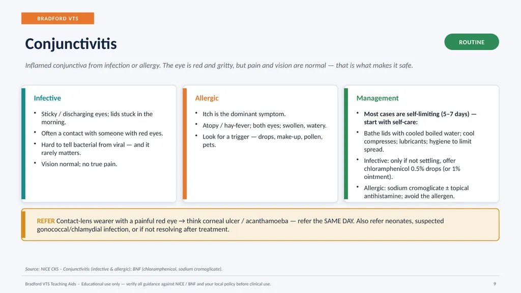 BRADFORD VTS TEACHING AIDS Eye Emergencies in - slide 9 of 36
