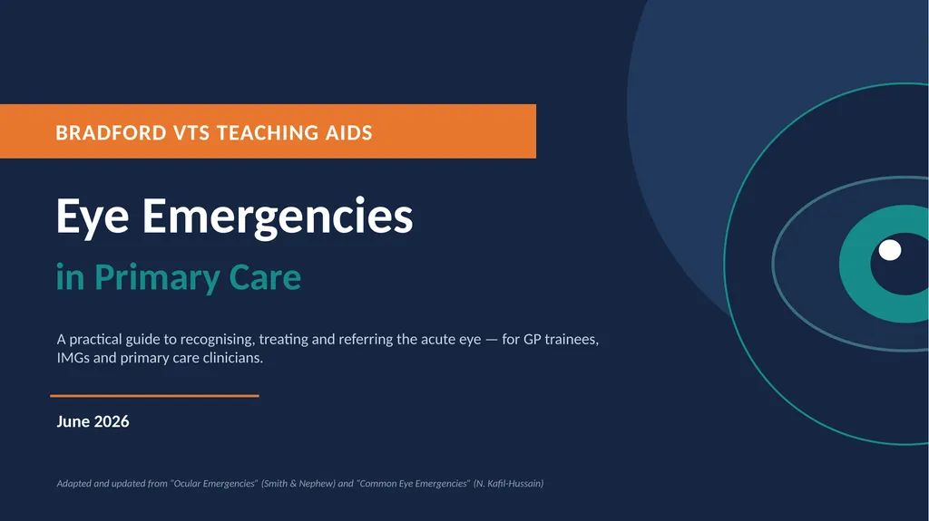 BRADFORD VTS TEACHING AIDS Eye Emergencies in - slide 1 of 36