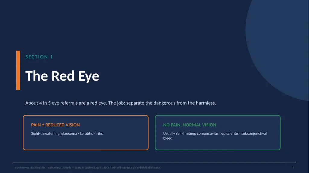 BRADFORD VTS TEACHING AIDS Eye Emergencies in - slide 8 of 36