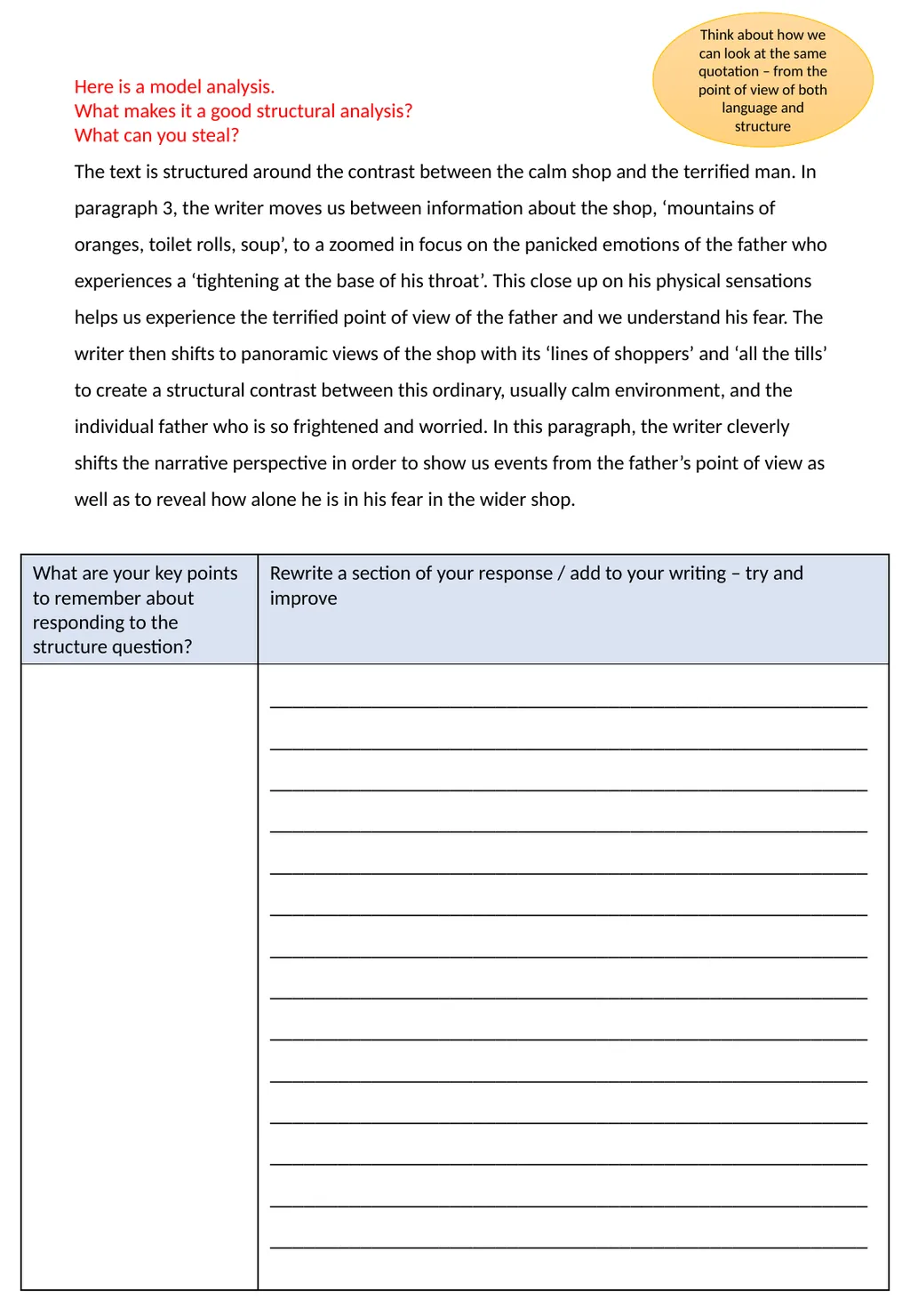 Teaching Structure – a one stop shop Structure and - slide 12 of 31